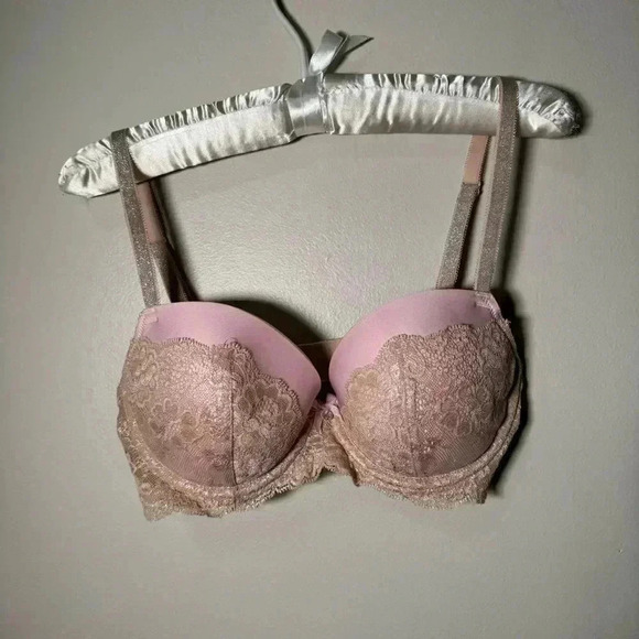 Victoria secret dream angels bra 32D PINK AND GOLD SHIMMER - Picture 2 of 5